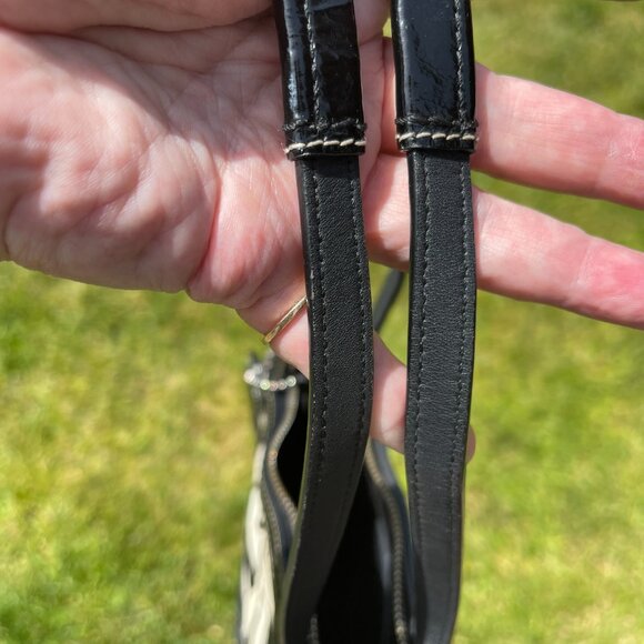 Coach Signature Black Canvas and Grey canvas bag Great shape! F13548 - Picture 5 of 6